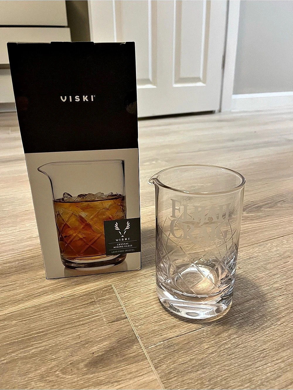 Viski Crystal Mixing Glass - Elijah Craig Bourbon Branded